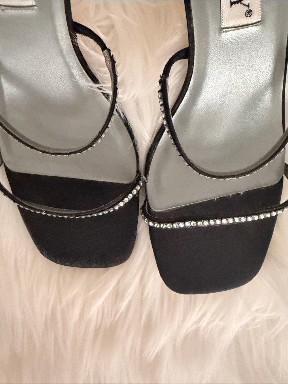 Sam & Libby Black Rhinestone-Embellished Slide Mules - Picture 8 of 10